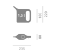 Konewka Trapezium 1,5 L wymiary