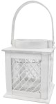 Lampion z szklanym wkładem 16cm biały