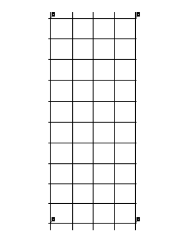 Krata ścienna stalowa z 4 uchwytami 65x170cm