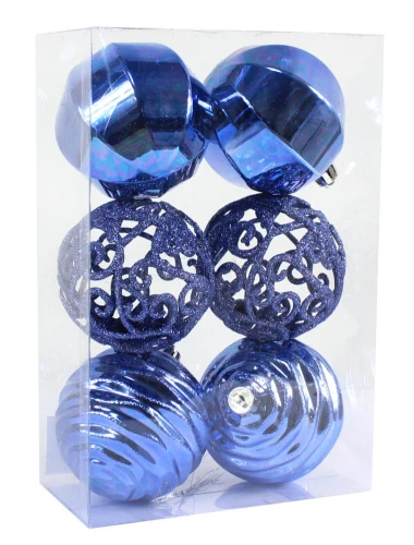 BOMBKI CHOINKOWE 8 CM KPL. 6 SZT.