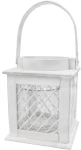 Lampion z szklanym wkładem 16cm biały