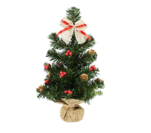 CHOINKA NATURALNA Z JARZĘBINĄ I KOKARDĄ 40 CM