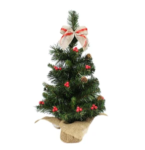 CHOINKA NATURALNA Z JARZĘBINĄ I KOKARDĄ 50 CM
