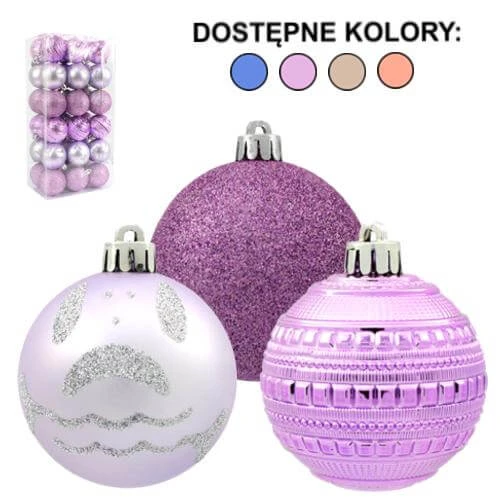 BOMBKI CHOINKOWE 6 CM KPL. 36 SZT.