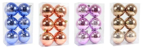 BOMBKI CHOINKOWE 8 CM KPL. 6 SZT.