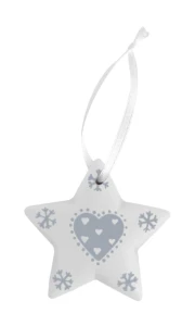 ZAWIESZKA GWIAZDKA SERCE 6 CM KPL. 6 SZT.