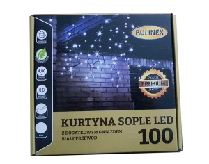 Kurtyna sople LED biały przewód 480 cm