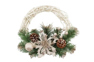 WIENIEC ŚWIĄTECZNY WISZĄCY 25 CM RATTAN MIEDZIANY