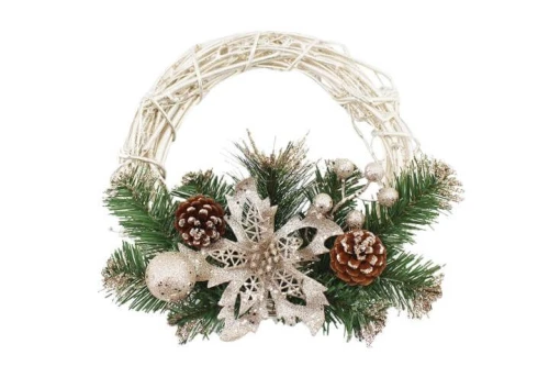 WIENIEC ŚWIĄTECZNY WISZĄCY 25 CM RATTAN MIEDZIANY