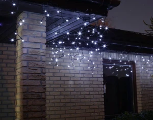 Kurtyna świetlna sople led biała zimna 960 cm