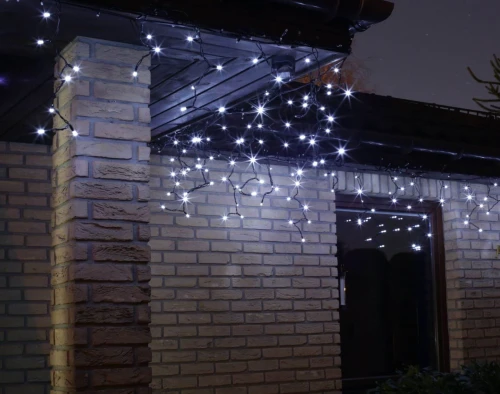 Kurtyna świetlna sople led biała zimna 960 cm
