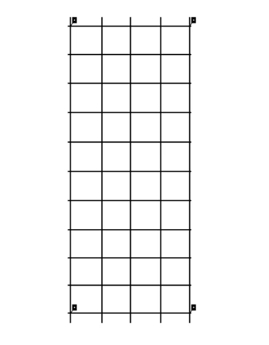 Krata ścienna stalowa z 4 uchwytami 65x170cm