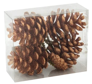 OZDOBA SZYSZKA BRĄZOWA 5 CM KPL. 4 SZT.