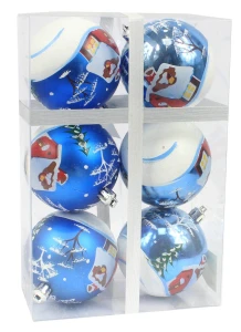 BOMBKI NIEBIESKIE 7 CM KPL. 6 SZT.