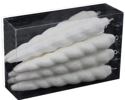 KPL. 8 SOPLI BIAŁYCH NA CHOINKĘ 15 CM